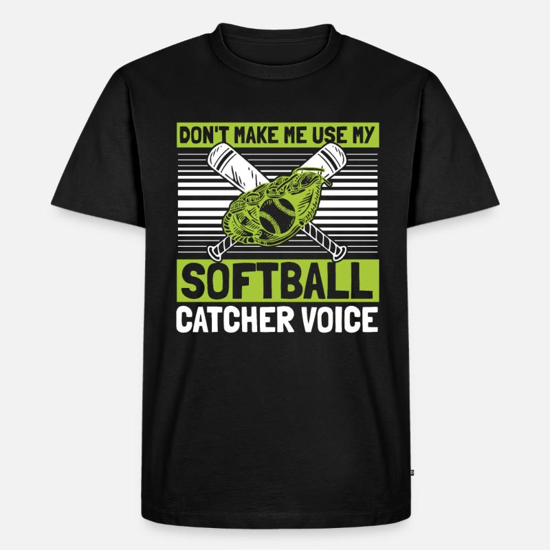 Softball Fänger - Männer Premium Bio T-Shirt - Schwarz