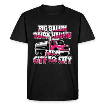 Wagon de lait de vache - T-shirt Premium bio Homme - noir - Devant - Nico (187cm)