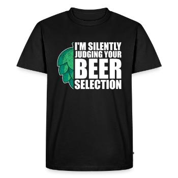 Bière artisanale Bière artisanale Bière Hopping - T-shirt Premium bio Homme - noir - Devant - Nico (187cm)