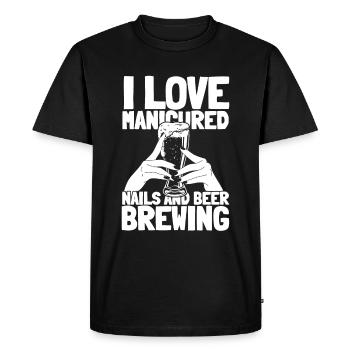 Bière artisanale Bière artisanale Amour - T-shirt Premium bio Homme - noir - Devant - Nico (187cm)