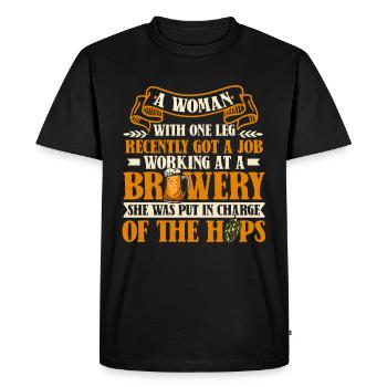 Bière artisanale Bière artisanale drôle - T-shirt Premium bio Homme - noir - Devant - Nico (187cm)