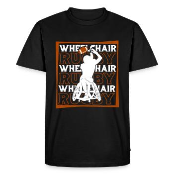 Fauteuil roulant de rugby - T-shirt Premium bio Homme - noir - Devant - Nico (187cm)