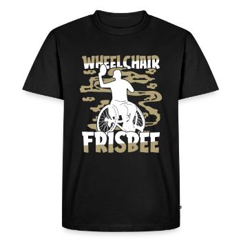 Frisbee Wheelchair - Men's Premium Organic T-Shirt - black - Front - Nico (187cm)