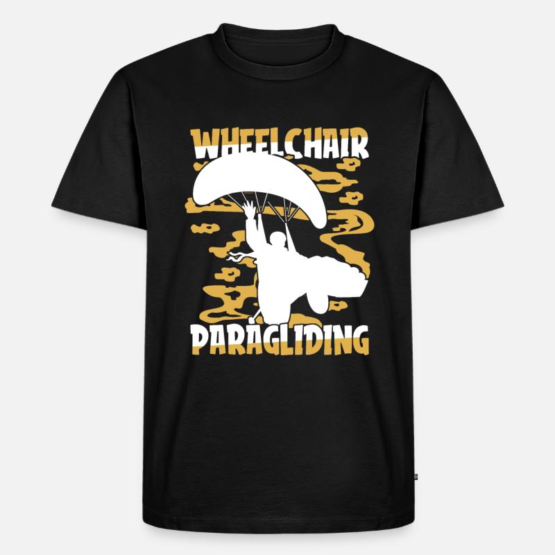 Paragleiter Paragleiten Rollstuhl - Männer Premium Bio T-Shirt - Schwarz