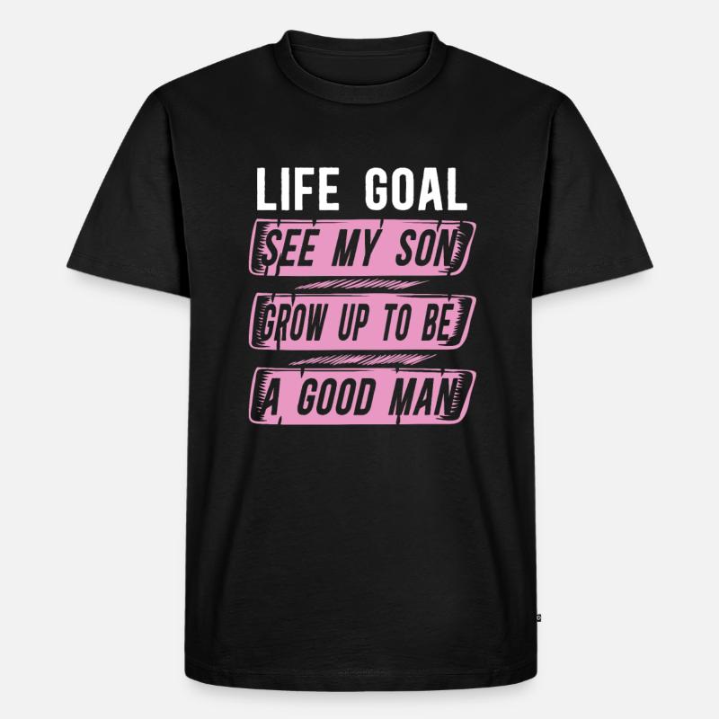 Mom Mutter Sohn - Männer Premium Bio T-Shirt - Schwarz