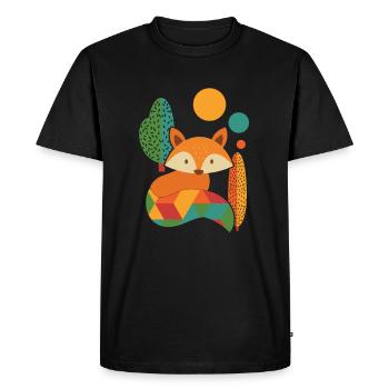 Fuchs Géométrique - T-shirt Premium bio Homme - noir - Devant - Nico (187cm)