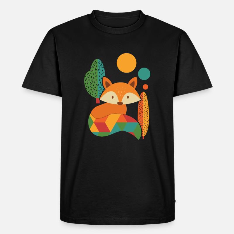 Fuchs Geometrisch - Männer Premium Bio T-Shirt - Schwarz