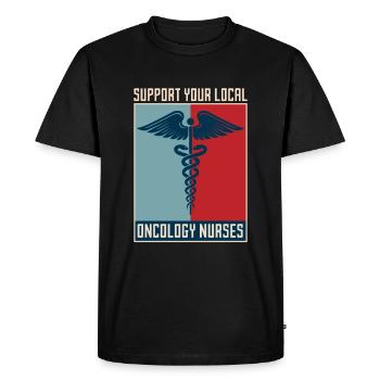 Soutien infirmier - T-shirt Premium bio Homme - noir - Devant - Nico (187cm)