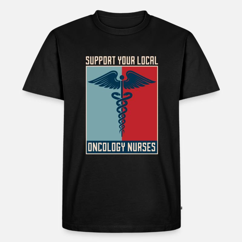 Krankenschwester Unterstützung - Männer Premium Bio T-Shirt - Schwarz