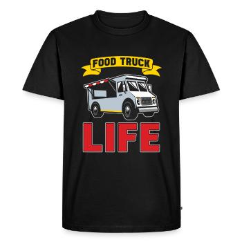 Cuisine de rue - T-shirt Premium bio Homme - noir - Devant - Nico (187cm)