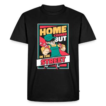 Cuisine de rue - T-shirt Premium bio Homme - noir - Devant - Nico (187cm)