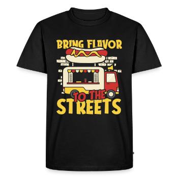 Hot-dog de cuisine de rue - T-shirt Premium bio Homme - noir - Devant - Nico (187cm)