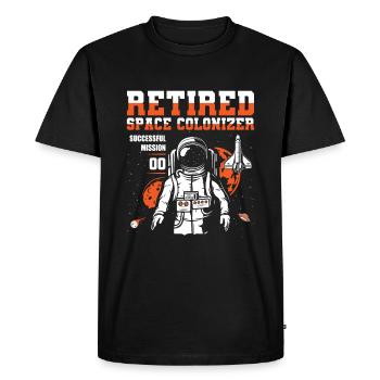 Astronaute de l’espace Colonisation de l’espace - T-shirt Premium bio Homme - noir - Devant - Nico (187cm)