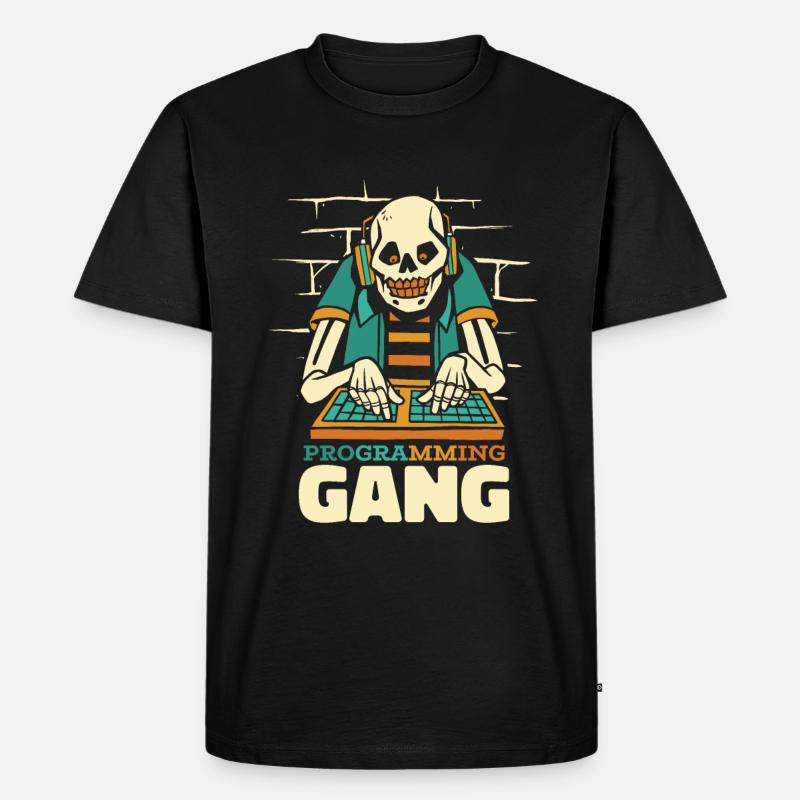 Développeur Coder Programmeur Squelette - T-shirt Premium bio Homme - noir