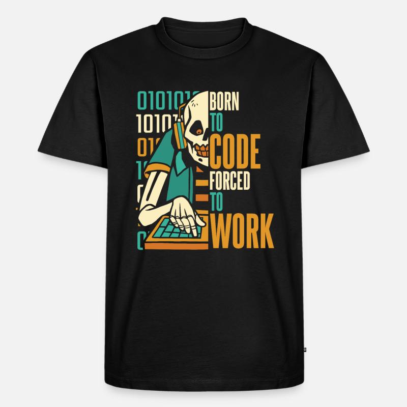 Entwickler Coder Programmierer Schädel - Männer Premium Bio T-Shirt - Schwarz