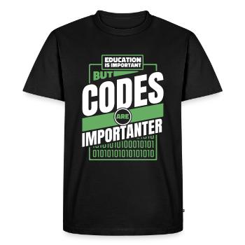 Developer Coder Programmer Funny - Men's Premium Organic T-Shirt - black - Front - Nico (187cm)