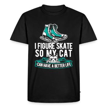 Figure skating Figure skater cat - Men's Premium Organic T-Shirt - black - Front - Nico (187cm)