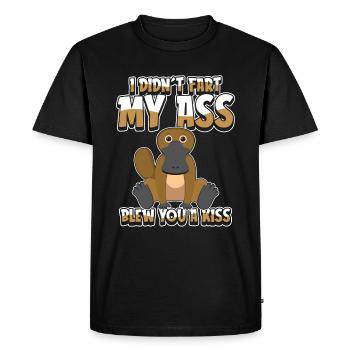 Schnabeltier Platypus Lustig - Men's Premium Organic T-Shirt - black - Front - Nico (187cm)