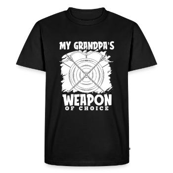 Tir à l’arc Archer Grand-père - T-shirt Premium bio Homme - noir - Devant - Nico (187cm)