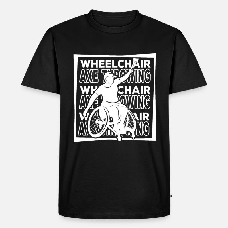 Axtwerfen Axtwerfer Rollstuhl - Männer Premium Bio T-Shirt - Schwarz