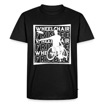 Frisbee Wheelchair - Men's Premium Organic T-Shirt - black - Front - Nico (187cm)