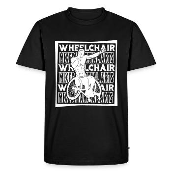 Mixed Martial Arts Wheelchair - Men's Premium Organic T-Shirt - black - Front - Nico (187cm)