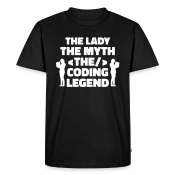 Développeur Coder Programmeur Lady - T-shirt Premium bio Homme - noir - Devant - Nico (187cm)