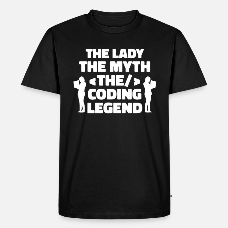 Developer Coder Programmer Lady - Men's Premium Organic T-Shirt - black