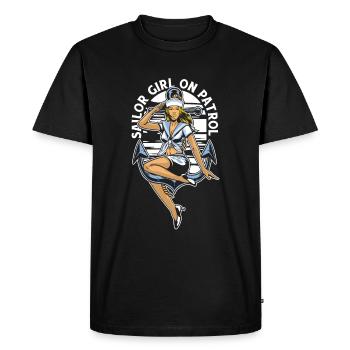 Voile Sailor Sailboat Girls - T-shirt Premium bio Homme - noir - Devant - Nico (187cm)