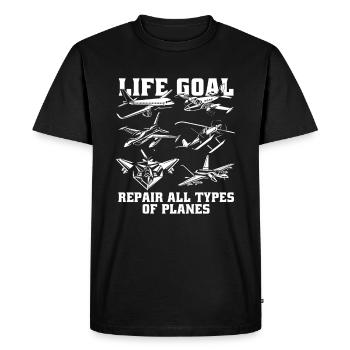 Humour mécanicien d’avion - T-shirt Premium bio Homme - noir - Devant - Nico (187cm)