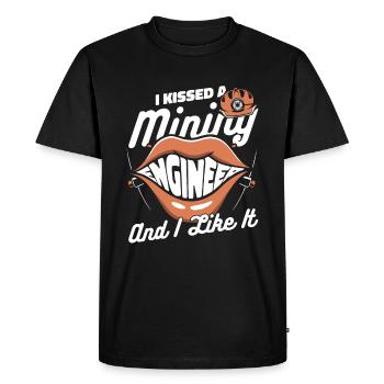 Engineer Kissed Mining Engineer - Men's Premium Organic T-Shirt - black - Front - Nico (187cm)