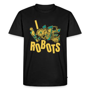 Robotique Ai Robot Drôle J’aime les robots - T-shirt Premium bio Homme - noir - Devant - Nico (187cm)