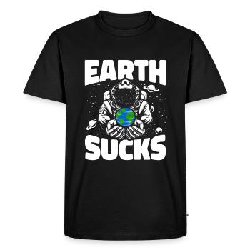 Espace Espace Terre Terre Craint - T-shirt Premium bio Homme - noir - Devant - Nico (187cm)