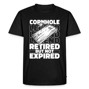 Cornhole Blind Hole Game in Retirement - Men's Premium Organic T-Shirt - black - Front - Nico (187cm)