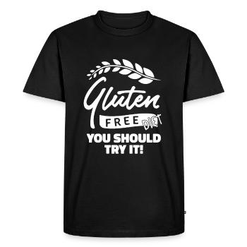 Blé sans gluten - T-shirt Premium bio Homme - noir - Devant - Nico (187cm)