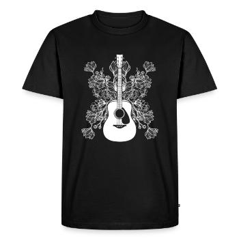 fleurs de guitare acoustique - T-shirt Premium bio Homme - noir - Devant - Nico (187cm)