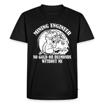 Engineer Funny Mining Engineer - Men's Premium Organic T-Shirt - black - Front - Nico (187cm)
