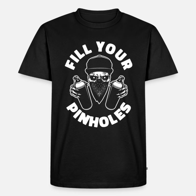 Maler Lackierer Schädel - Männer Premium Bio T-Shirt - Schwarz