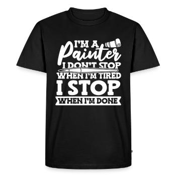 peintre peintre humour - T-shirt Premium bio Homme - noir - Devant - Nico (187cm)