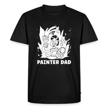 Peintre Vernis Papa - T-shirt Premium bio Homme - noir - Devant - Nico (187cm)