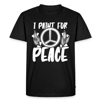 peintre peintre paix - T-shirt Premium bio Homme - noir - Devant - Nico (187cm)