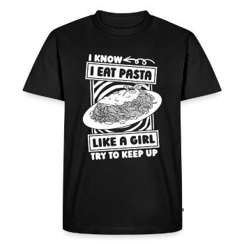 Pasta Girl - T-shirt Premium bio Homme - noir - Devant - Nico (187cm)