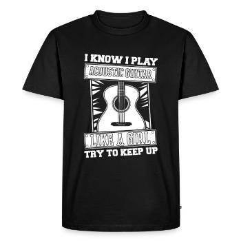 fille de guitare acoustique - T-shirt Premium bio Homme - noir - Devant - Nico (187cm)