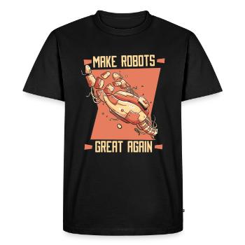 Robotique Ai Robot Drôle - T-shirt Premium bio Homme - noir - Devant - Nico (187cm)