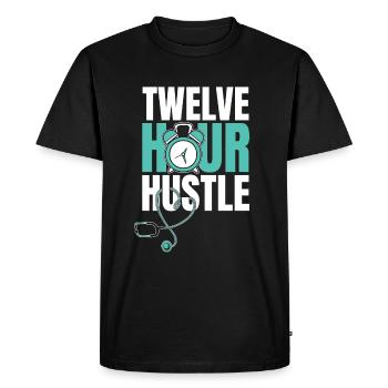 stéthoscope infirmière - T-shirt Premium bio Homme - noir - Devant - Nico (187cm)