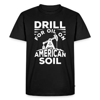 Oil Field Oil Rig Plant - Men's Premium Organic T-Shirt - black - Front - Nico (187cm)