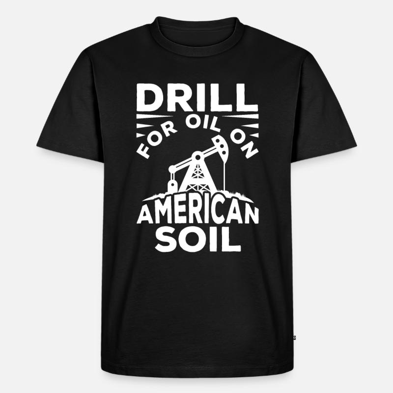 Ölfeld Bohrinsel Anlage - Männer Premium Bio T-Shirt - Schwarz