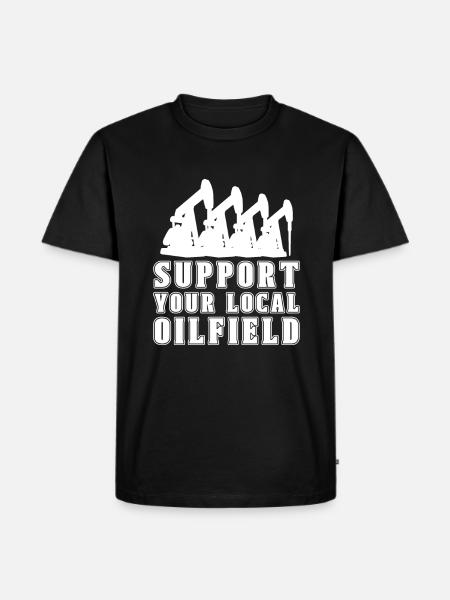 Ölfeld Bohrinsel Anlage - Männer Premium Bio T-Shirt - Schwarz