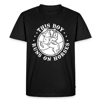 Cheval Sports équestres Jeunes Endurance - T-shirt Premium bio Homme - noir - Devant - Nico (187cm)