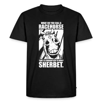 Horse Equestrian Sports Funny Endurance Riding - Men's Premium Organic T-Shirt - black - Front - Nico (187cm)